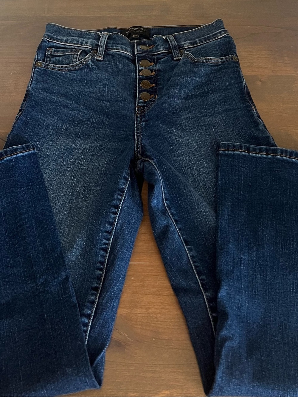 Banana Republic High-Rise Cropped Bootcut Jeans Button Fly Wash 25/0 Short